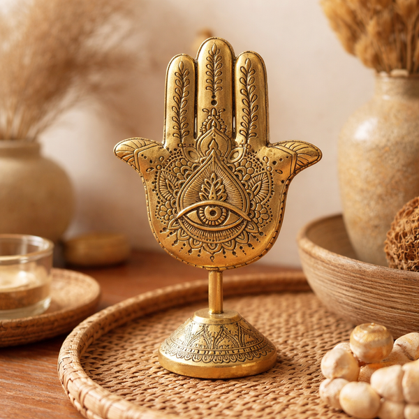 Hand Van Fatima Ornament Polyresin Goudkleurig 14.3x7.7x23.2 cm