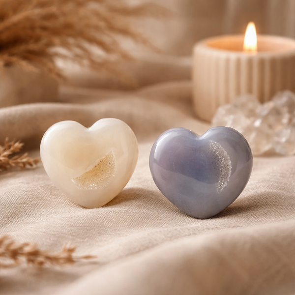 Edelsteen Hart Agaat Met Kristallisatie 4 - 6 cm