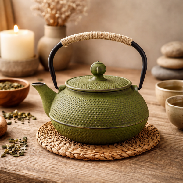 Gietijzeren Theepot Japanse Stijl Tetsukyusu Groen 600 ml