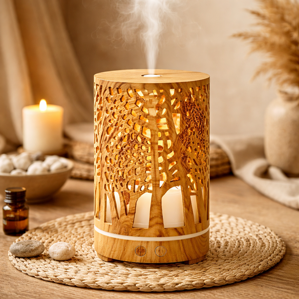 Aroma Diffuser Zen Forest Ultrasoon Met 7 Kleuren Led 200 ml