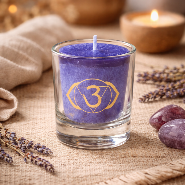 Votief Geurkaars 6e Chakra Ajna In Glas In Geschenkdoos
