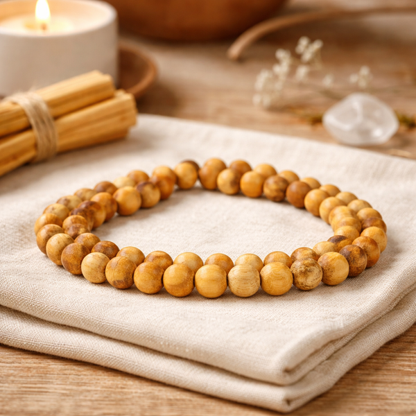 Palo Santo Ketting Elastisch Van Duurzaam Geoogste Kralen 50 cm