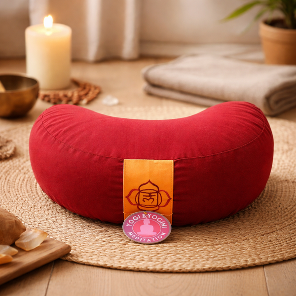 Meditatiekussen Yogi & Yogini 1e Chakra Katoen Rood 33 x 13 cm