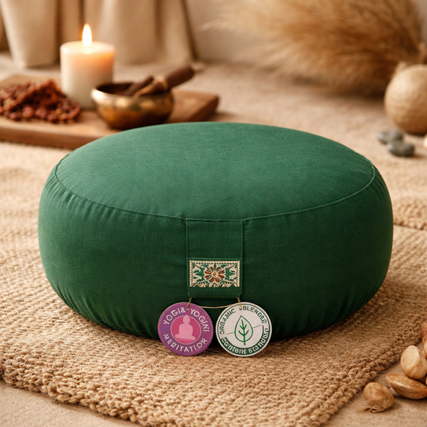 Meditatiekussen Rond Katoen Groen 33 x 17 cm