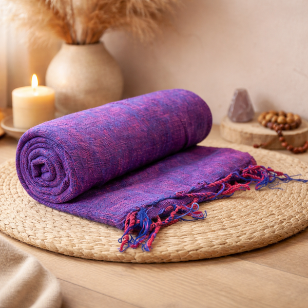 Meditatie Omslagdoek Violet 200 x 80 cm 70% Acrylwol 30% Katoen