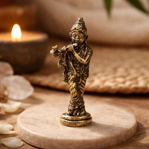 Minibeeldje Krishna God Van Liefde En Kracht 4 cm