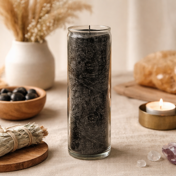 Geurkaars Stearine Black Forest In Gerecycled Glas Fair Trade