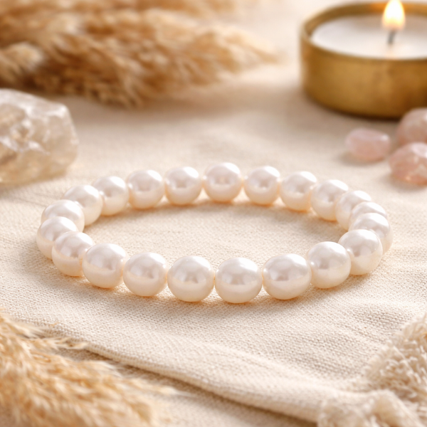 Edelsteen Armband Potato Parels Wit 9-10 mm