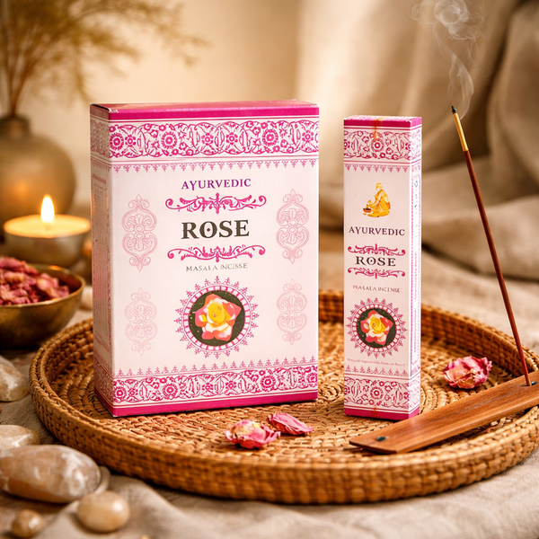 Ayurvedische Masala Wierook Roos Premium 12 Doosjes