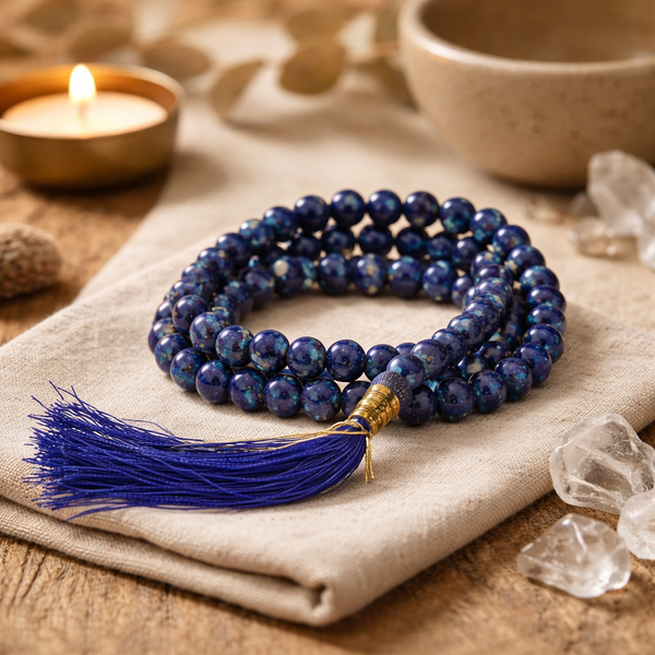 Mala Lapis Lazuli 108 Kralen Met Tasje