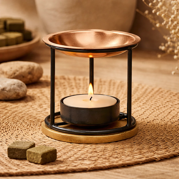 Aromafume Wierookblokjes Geurverdamper Exotic Incense Smeedijzer Met Koperplaatje