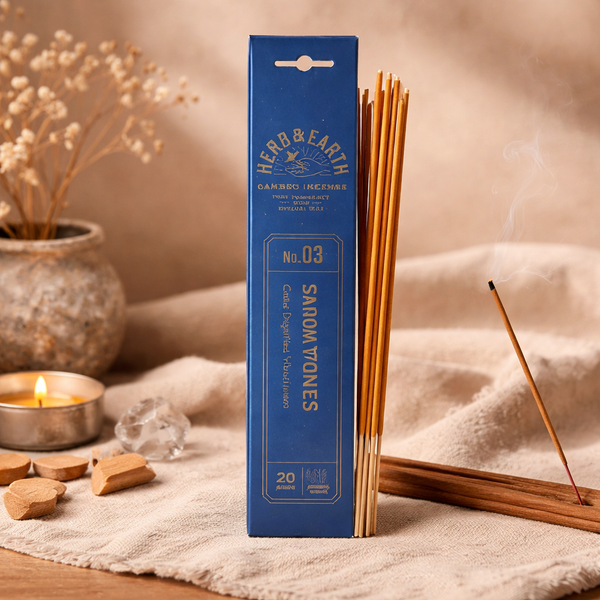 Herb & Earth Wierook Sandelhout Bamboestokjes 30 Minuten