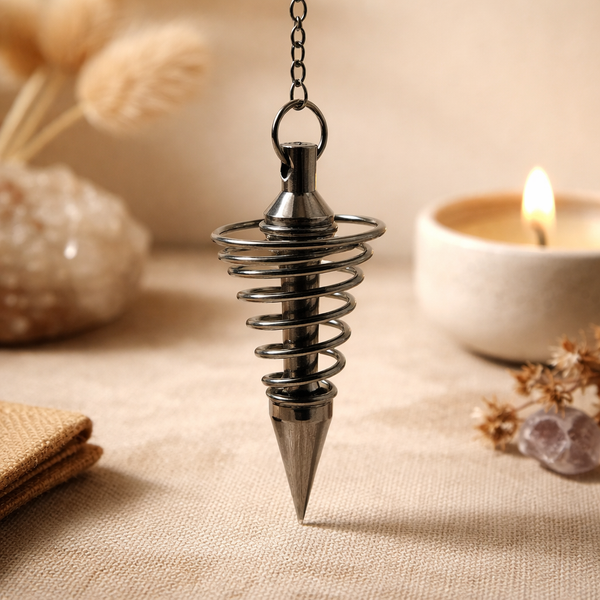 Pendel Spiraal Titanium Zwart 4 cm