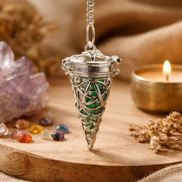 Pendel Pentagram Edelsteen met 7 Chakra Stenen