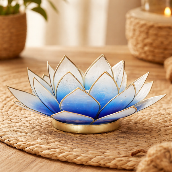 Sfeerlicht Lotus Blauw-Wit