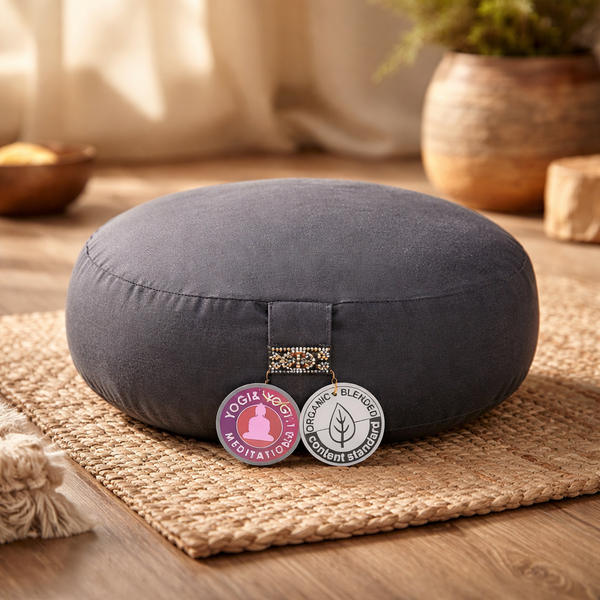 Yogi & Yogini Meditatiekussen Rond Katoen Antraciet 33 x 12 cm