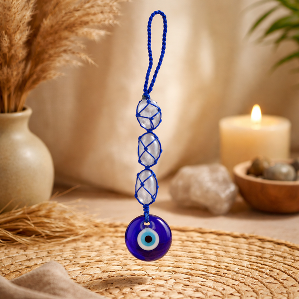 Boze Oog Beschermingsamulet Met Seleniet Glazen Nazar 20 Cm