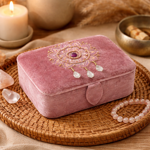 Sieraden Tarotdoos Fluweel Lila Met Mandala 11 X 15,5 X 5 Cm