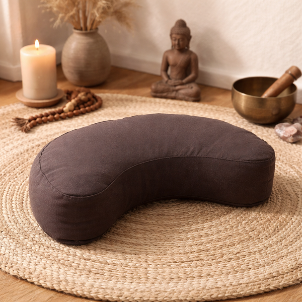 Yogi & Yogini Meditation Meditatiekussen Biokatoen OCS Halve Maan Antraciet 37x17x13 cm 1008 g