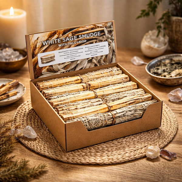 Witte Salie Smudge Met Palo Santo Per 24 In Display ±11×3,5 cm