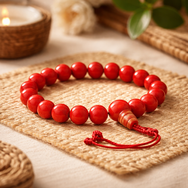 Mala Armband Koraalpasta 21 Kralen Verstelbaar 0.8 cm
