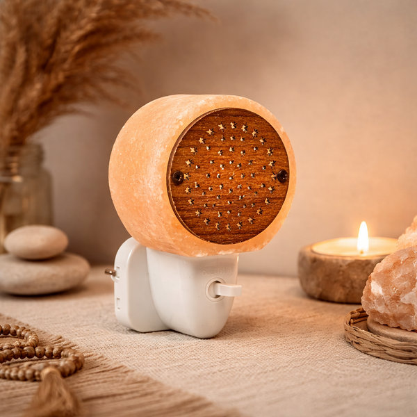 Zoutlamp Nachtlampje Sterren Kristalzout 11,5x5,5 cm
