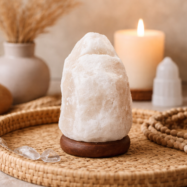Zoutlamp Wit Met Snoer En Lamp ±1500-2000 g