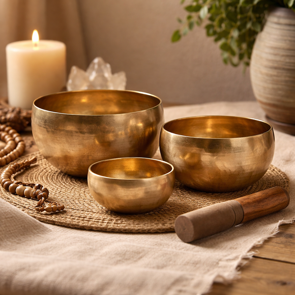Klankschaal Nirmala Handgemaakt Koper Tin En 8 Edelmetalen 17.5 cm 800-900 g