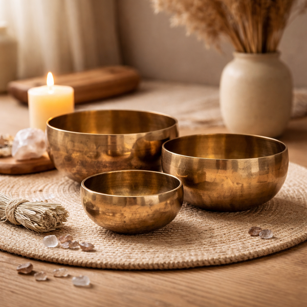 Klankschaal Nada Yoga Handgemaakt Koper Tin En 8 Edelmetalen 19.5 cm 1150-1350 g