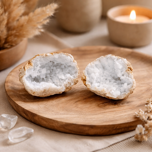 Calciet Geode Gebroken ±418g Natuurproduct Met Kristalstructuur