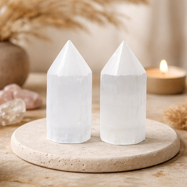 Seleniet Obelisk Lichtzuil ±10x4,5cm