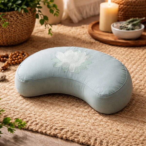 Meditatiekussen Halve Maan Lotus Biokatoen OCS 37x17x13 cm