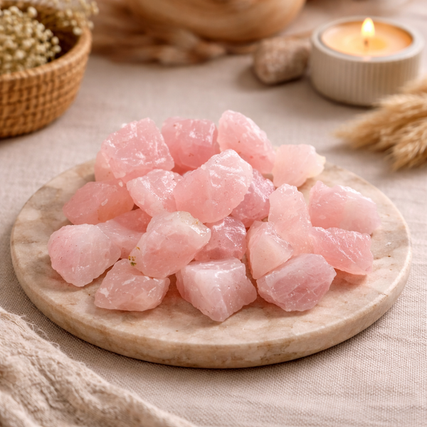 Ruwe Rozenkwarts ±1-6cm ±1000g