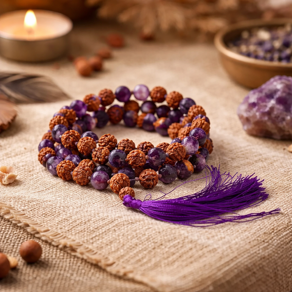 Mala Rudraksha Amethist 0,8 cm