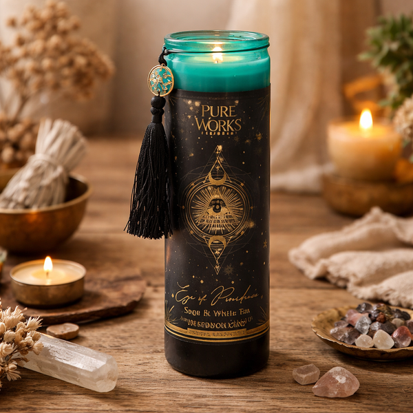Manifestatiekaars Eye of Providence In Glas Met Kwast 300g