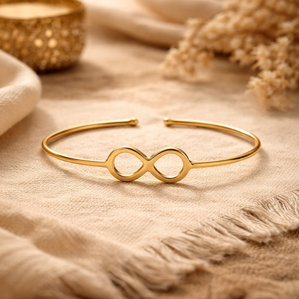 Armband Infinity 100% Messing Goudkleurig Verstelbaar ±7 cm