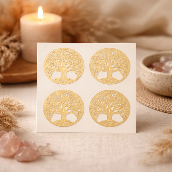 Metalen Sticker Levensboom Verguld 4x 4cm