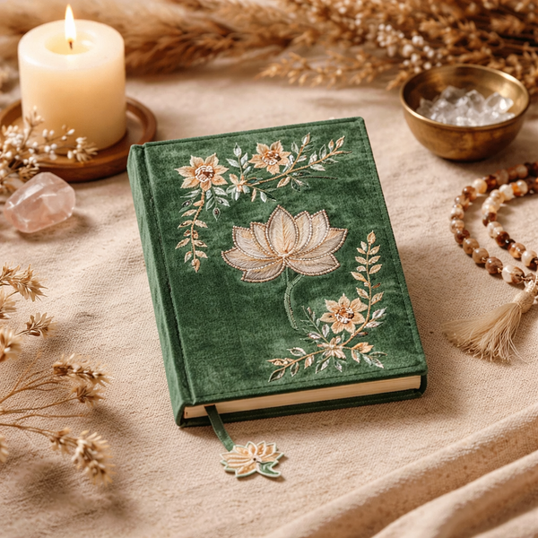 Notitieboek Fluweel Lotus Groen 20x15 cm