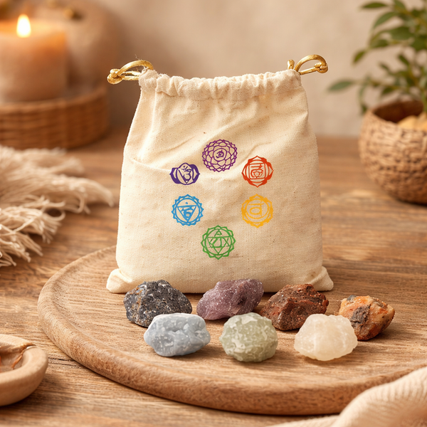Set Van 7 Chakrastenen In Katoenen Tasje 291 g