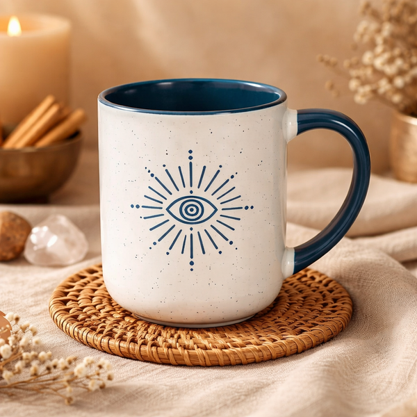 Mok Oog Blauw ±400 ml Bone China Porselein