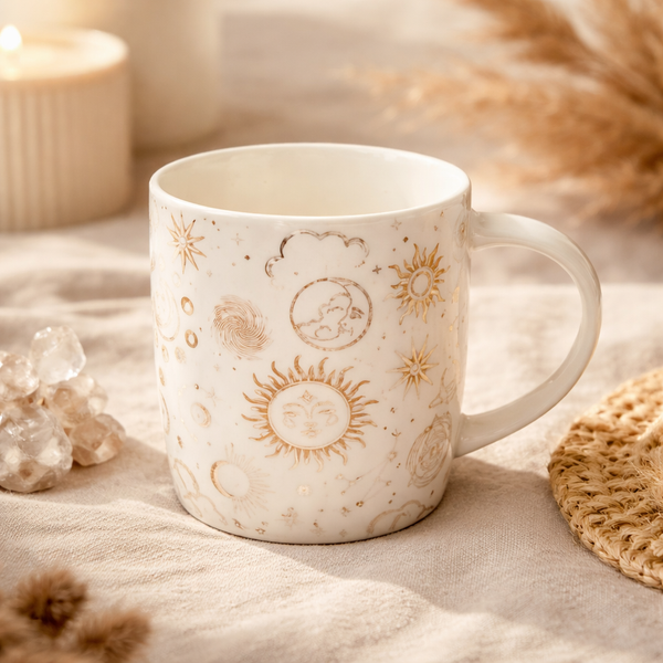 Theemok Met Zeef Astrologie Bone China Porselein ±400 Ml