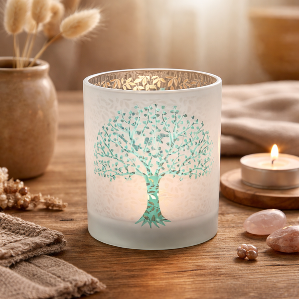 Sfeerlicht Levensboom Matglas Metallic 10x12,5 cm