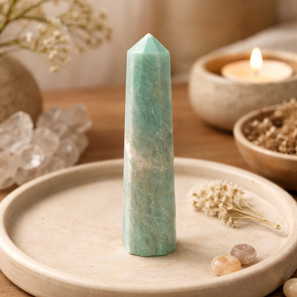 Amazoniet Obelisk Symbool Van Wederopstanding 7-10 cm