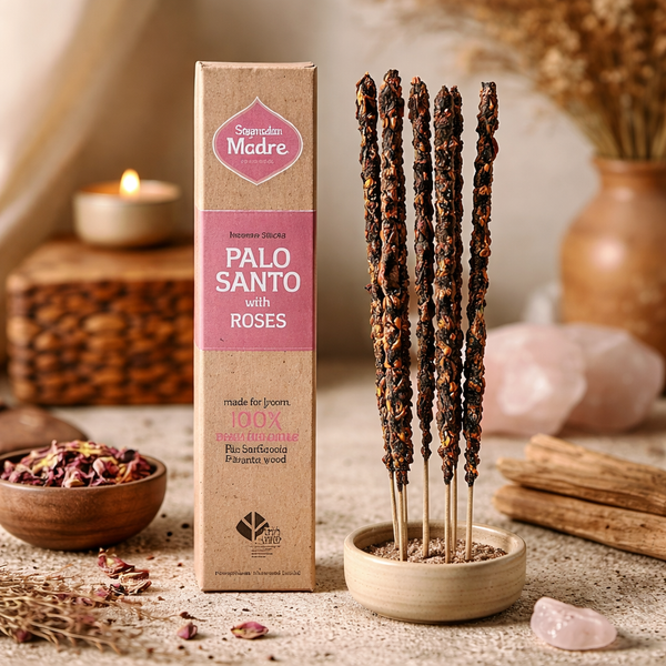 Sagrada Madre Palo Santo Wierook Met Rozenblaadjes