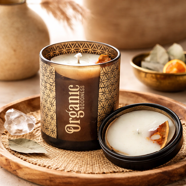 Geurkaars Mandarijn En Laurierblad Van Organic Goodness 200g