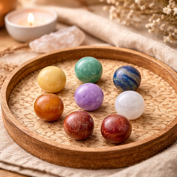 Feng Shui 7 Chakra Edelsteenbollen 2 cm