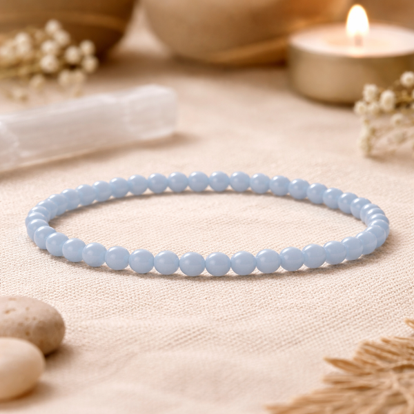 Armband Angeliet Elastisch Blauw Diameter 4 mm