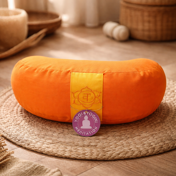 Meditatiekussen Yogi & Yogini 2e Chakra Katoen Oranje 33 x 13 cm