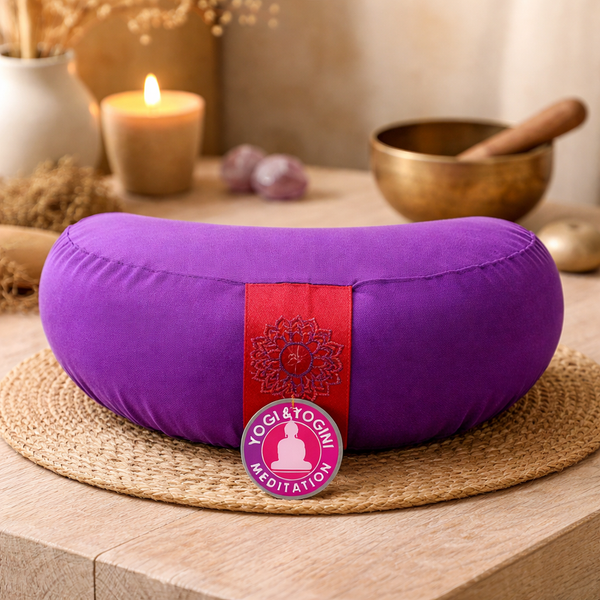 Meditatiekussen Yogi & Yogini 7e Chakra Katoen Violet 33 x 13 cm