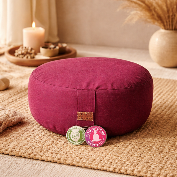 Meditatiekussen Rond Katoen Aubergine 33 x 17 cm